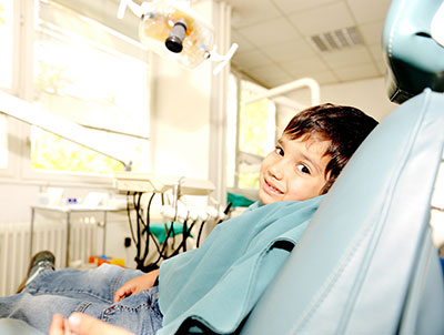 Child in exam chair