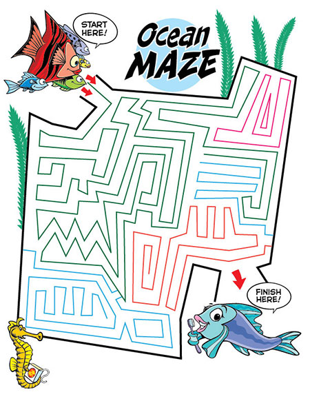 Ocean Maze Activity Sheet - Pediatric Dentist in Ardmore, PA